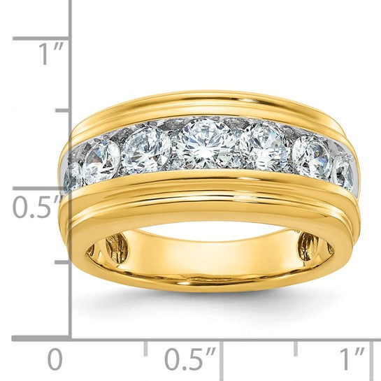 1oK White/Yellow Gold 2 Carat Diamond Men's Wedding Band