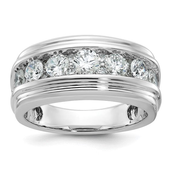 1oK White/Yellow Gold 2 Carat Diamond Men's Wedding Band