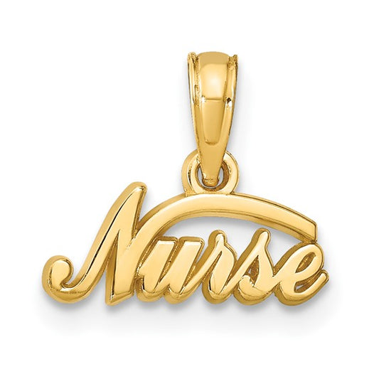 10K Yellow Gold Nurse Letter Pendant