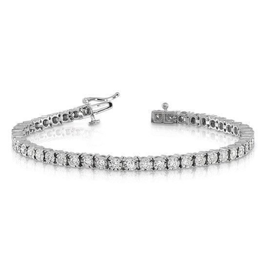 14K White Gold 2 Carat Lab Grown Diamond Tennis Bracelet