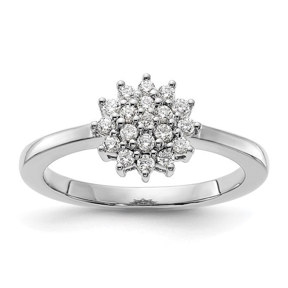 14K White/Yellow Gold 1/4 Lab Grown Diamond Carat Dinner Ring