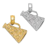 10k/14k White Gold Yellow Gold Cheerleading Engraved Megaphone Pendant