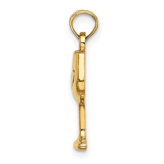 10K Yellow Gold Wine Glass Pendant