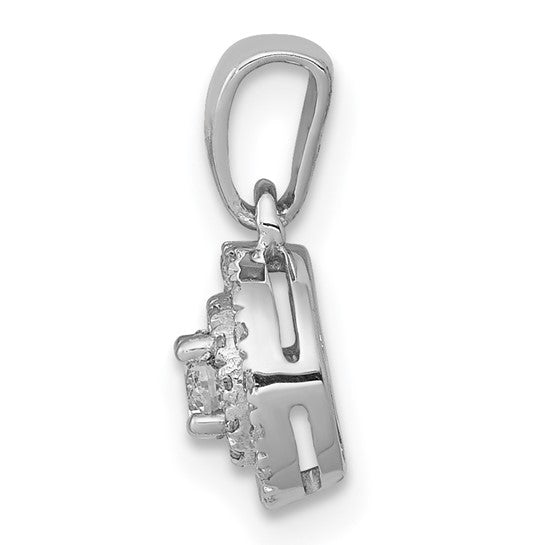 14K White Gold Double Halo 1/4Carat Chain Slide