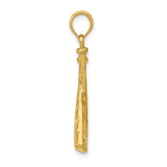 10K Yellow Gold Baseball Bat And Ball Pendant