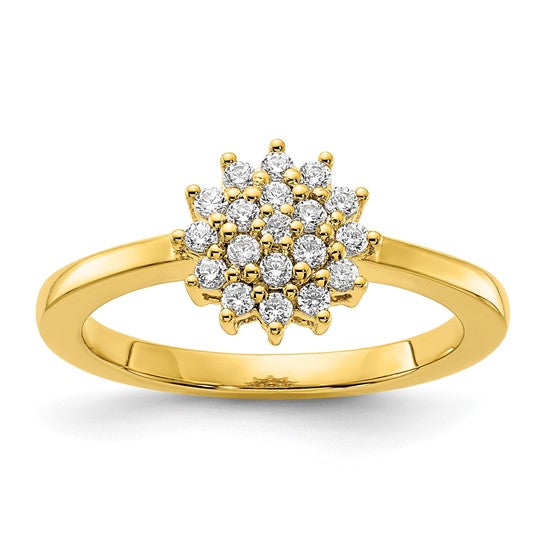 14K White/Yellow Gold 1/4 Lab Grown Diamond Carat Dinner Ring