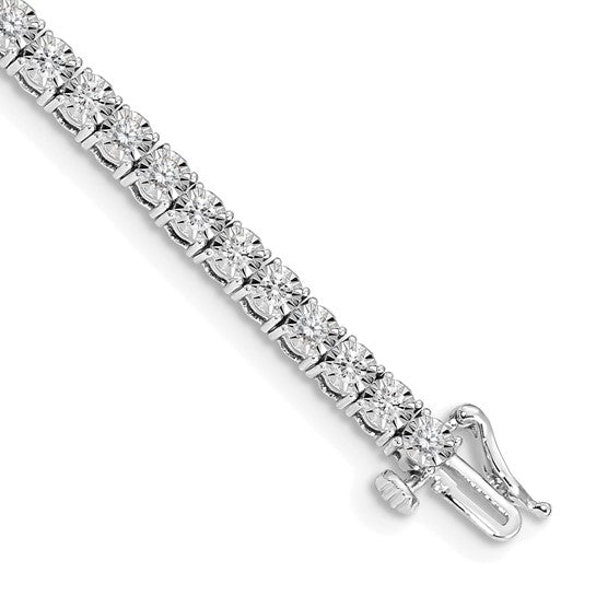 14K White Gold 2 Carat Lab Grown Diamond Tennis Bracelet