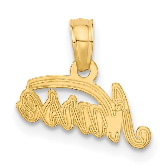10K Yellow Gold Nurse Letter Pendant