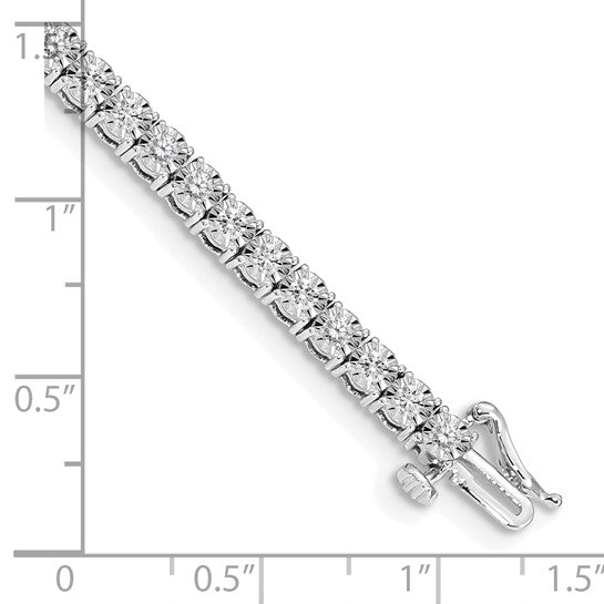 14K White Gold 2 Carat Lab Grown Diamond Tennis Bracelet