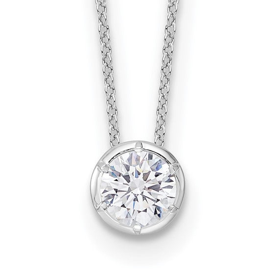 14K Yellow/White Gold .5 - 4 Carat Lab Grown Bezel Diamond Necklace
