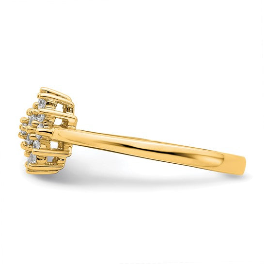 14K White/Yellow Gold 1/4 Lab Grown Diamond Carat Dinner Ring
