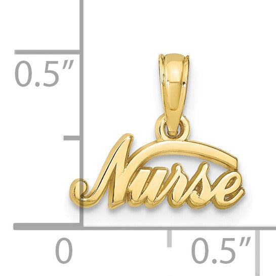 10K Yellow Gold Nurse Letter Pendant