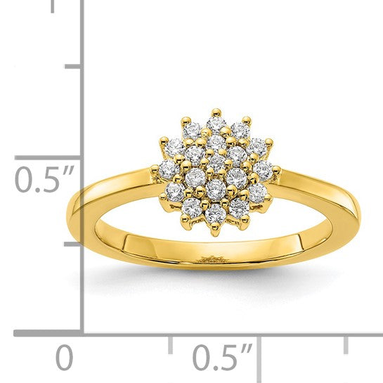 14K White/Yellow Gold 1/4 Lab Grown Diamond Carat Dinner Ring