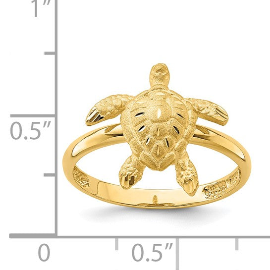 14K Yellow Gold Sea Turtle Ring