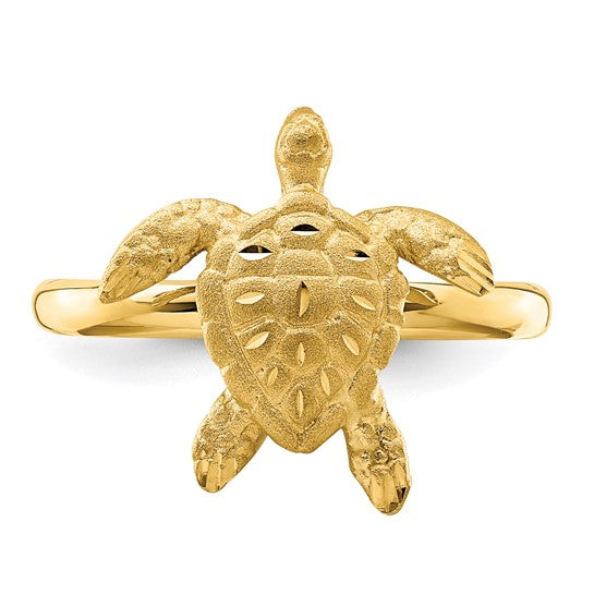 14K Yellow Gold Sea Turtle Ring