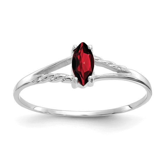 14K White/Yellow Gold Marquise Natural Garnet Ring