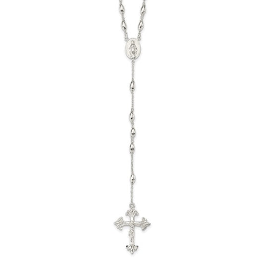 Sterling Silver Polished Silver Bead 18"  Rosary Beads