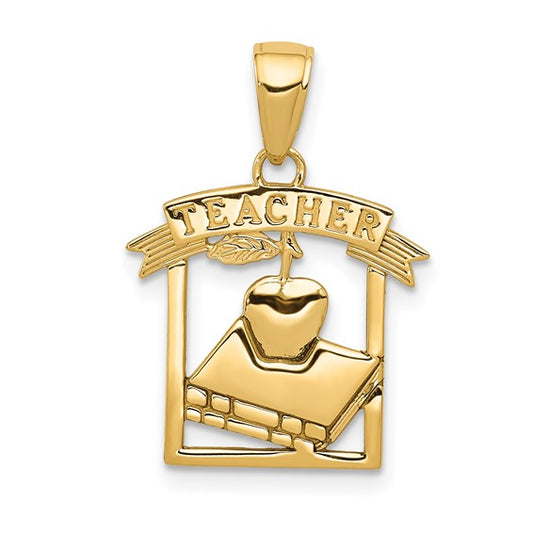10K Yellow Gold Teacher Pendant