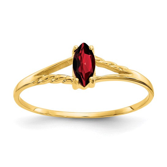 14K White/Yellow Gold Marquise Natural Garnet Ring