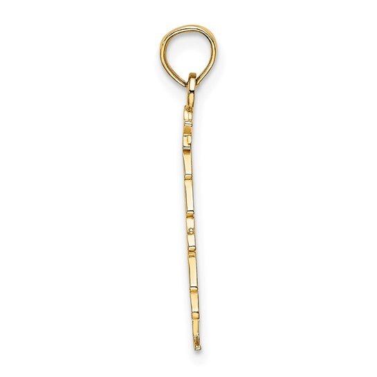 10K Yellow Gold Enameled Christmas Tree Pendant