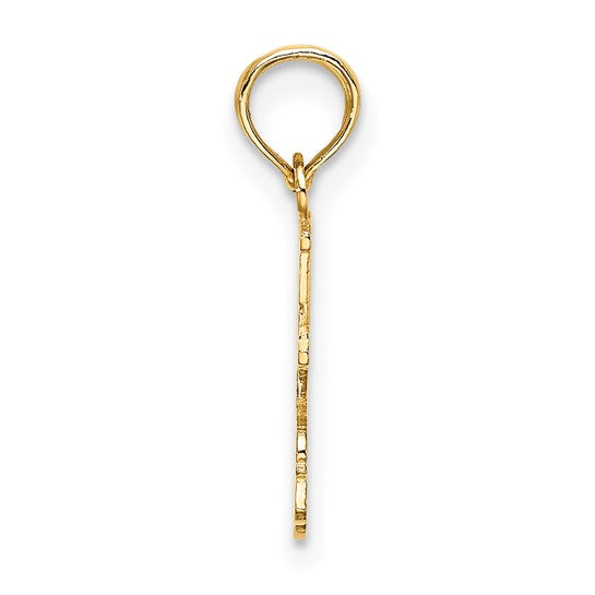 14K Yellow Gold I Love Roller Skating Pendant