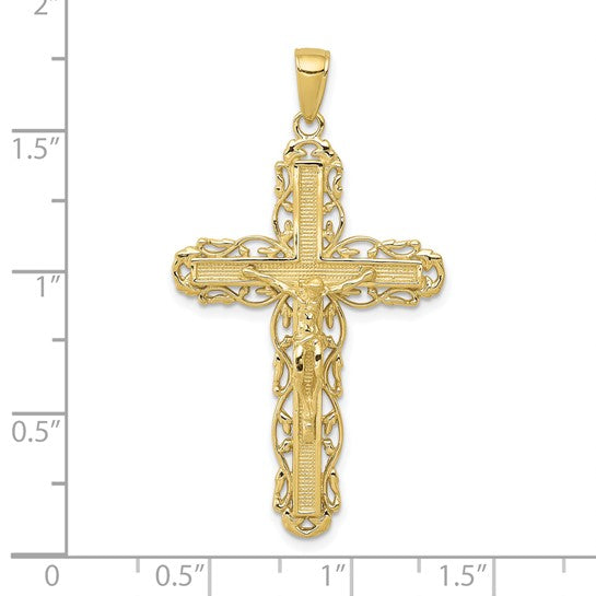 10k/14k Gold Ribbon Cross Pendant