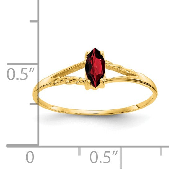 14K White/Yellow Gold Marquise Natural Garnet Ring