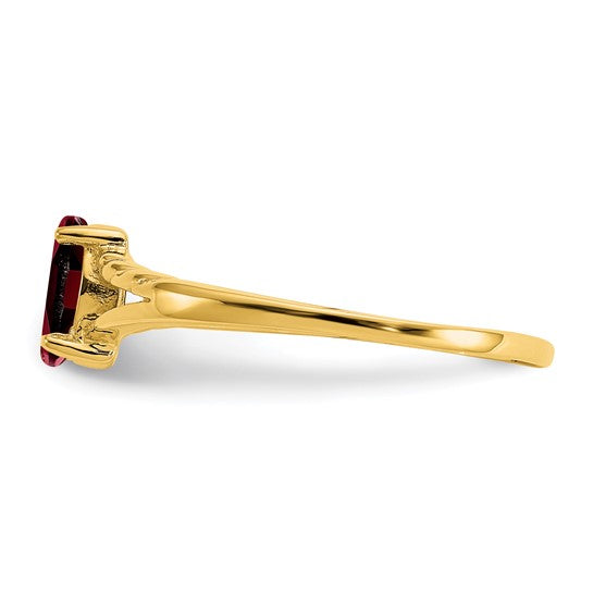 14K White/Yellow Gold Marquise Natural Garnet Ring
