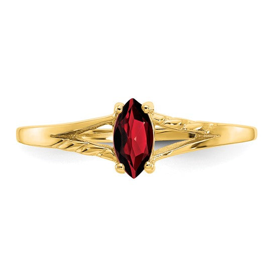 14K White/Yellow Gold Marquise Natural Garnet Ring
