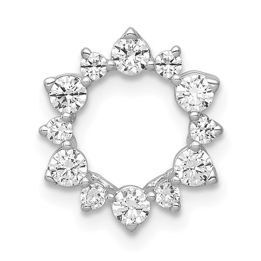 14K White Gold 1/2 Carat Fancy Circle Chain Slide