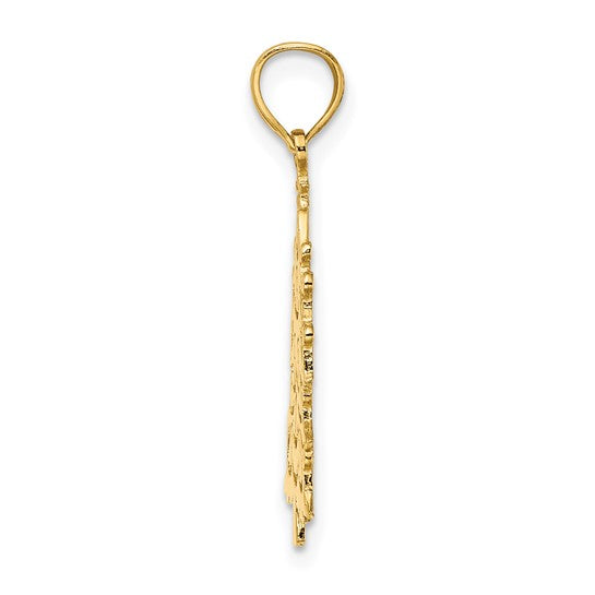 10K Yellow Gold Christmas Tree Pendant