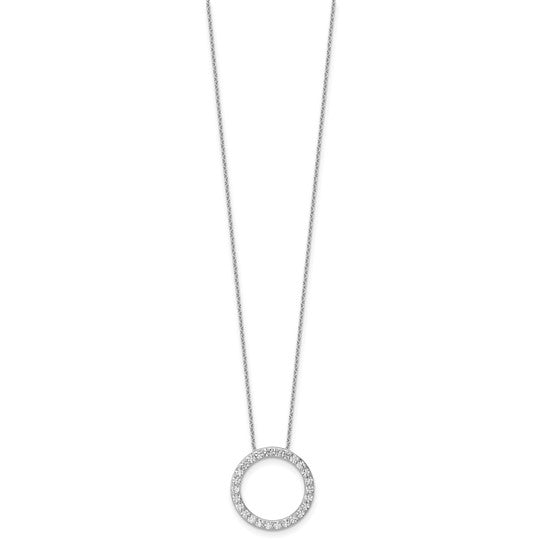 14K White/Yellow Gold 1 Carat Lab Grown Circle Slide Necklace