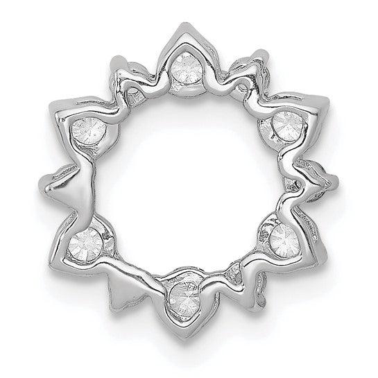 14K White Gold 1/2 Carat Fancy Circle Chain Slide