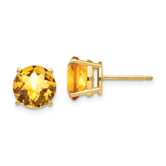 14K Yellow/White Gold 1.75 Natural Citrine Earrings
