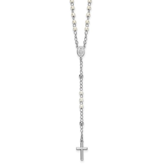 Sterling Silver & Pearl Rosary Beads