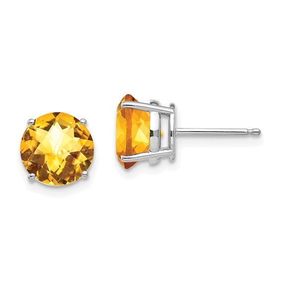 14K Yellow/White Gold 1.75 Natural Citrine Earrings