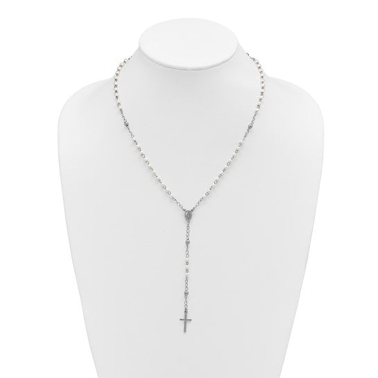 Sterling Silver & Pearl Rosary Beads