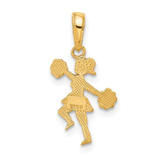 10K Yellow Gold Cheerleading Polished Pendant