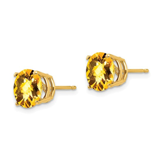 14K Yellow/White Gold 1.75 Natural Citrine Earrings