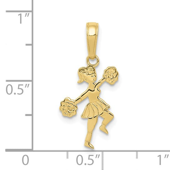 10K Yellow Gold Cheerleading Polished Pendant