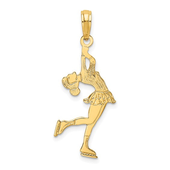 10K/14K Yellow Gold Figure Skater Pendant