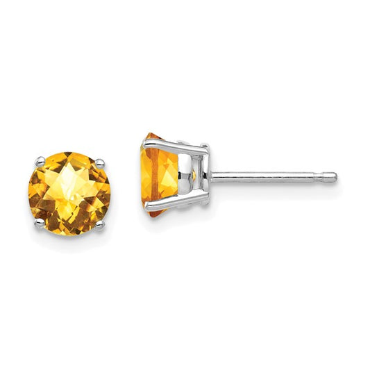 14K Yellow/White Gold .8 Carat Natural Citrine Earrings