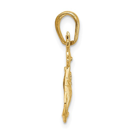 10K Yellow Gold Reindeer Pendant