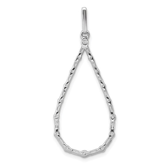 14K White Gold 1/2 Carat Diamond Muti Shape Tear Drop Pendant
