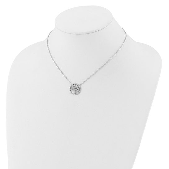 14K White Gold 1/3 Carat Lab Grown Diamond Tree Of Life Necklace