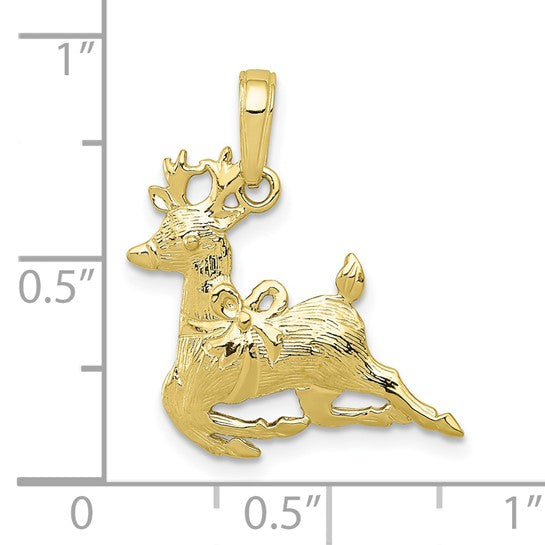 10K Yellow Gold Reindeer Pendant
