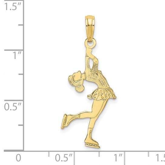 10K/14K Yellow Gold Figure Skater Pendant
