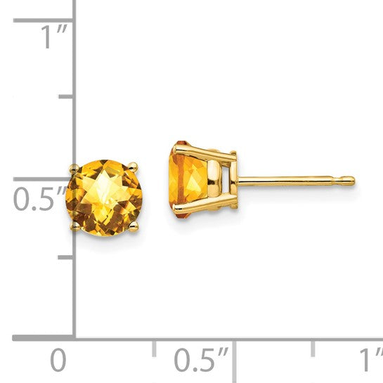 14K Yellow/White Gold .8 Carat Natural Citrine Earrings