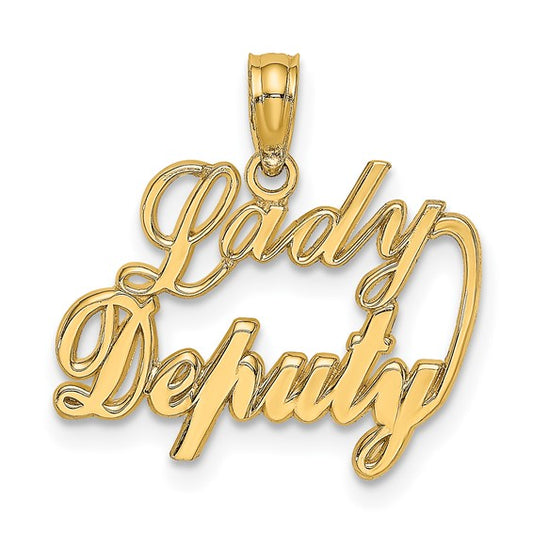 10K Yellow Gold Lady Deputy Pendant