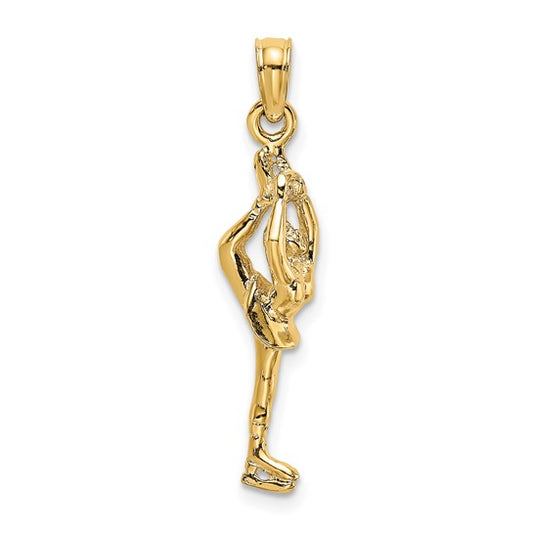 10K/14K Yellow Gold Ice Skater Figure Skating Pendant